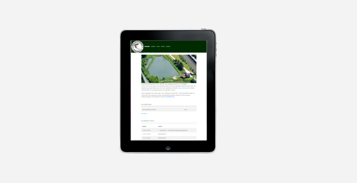 Neue Website auf dem Tablet